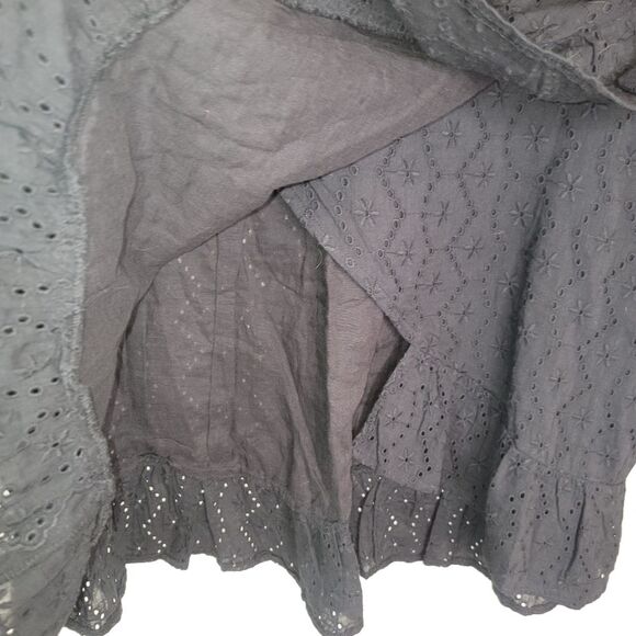 Boohoo Black Wrap Eyelet Frill Mini Skirt Size 20 - Picture 5 of 6